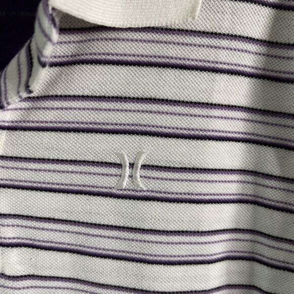 HURLEY Polo Shirt Mens Medium Y2K Vintage Skate Popped Collar Freedom of Choice - Picture 3 of 9